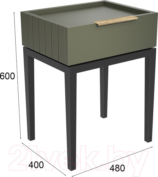 Изображение товара Прикроватная тумба Алери Ричмонд (грей/черно-серый)