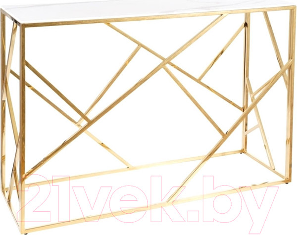 Изображение товара Консольный столик Signal Escada C II (эффект белого мрамора/золото)