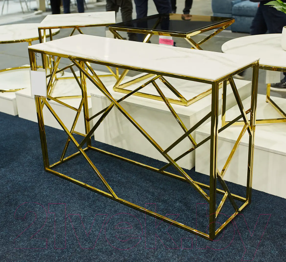 Изображение товара Консольный столик Signal Escada C II (эффект белого мрамора/золото)