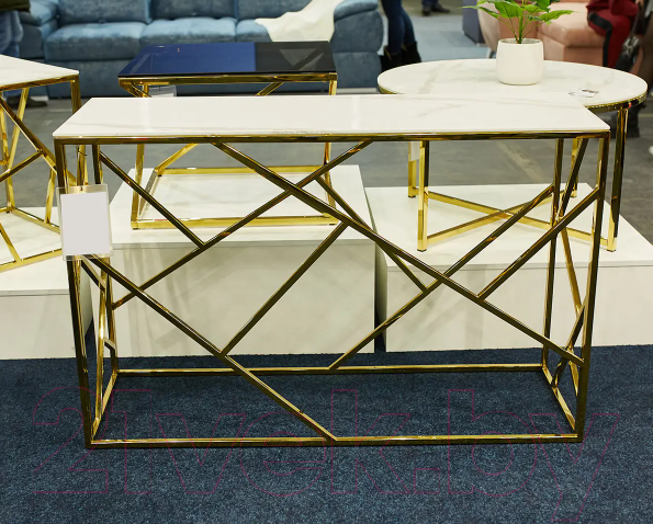 Изображение товара Консольный столик Signal Escada C II (эффект белого мрамора/золото)