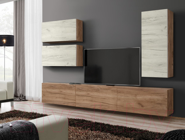 Изображение товара Стенка Артём-Мебель Венеция СН 121.01 (дуб крафт белый/дуб крафт табачный)