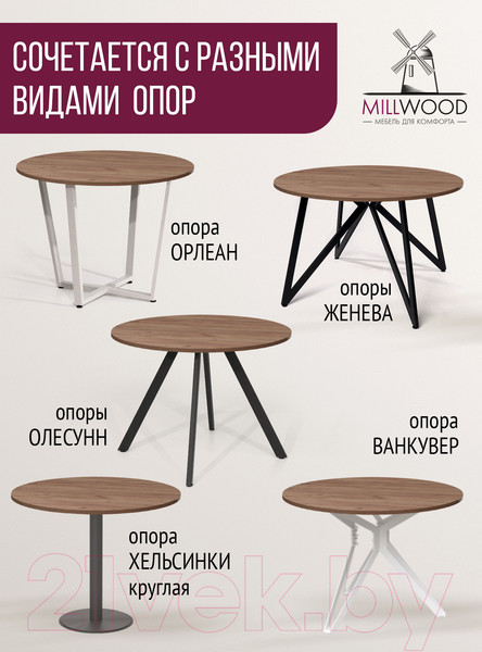 Изображение товара Столешница для стола Millwood D800x18 (дуб табачный Craft)