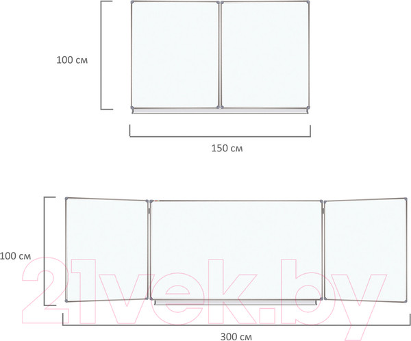 Изображение товара Магнитно-маркерная доска Staff 238010 (100х150/300см, белый)