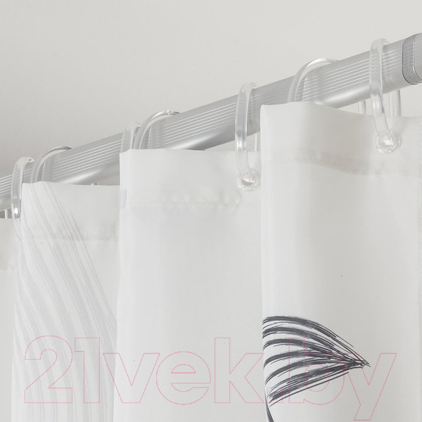 Изображение товара Шторка-занавеска для ванны Sealskin TXT Birds 800141 (180x200, черный/белый)