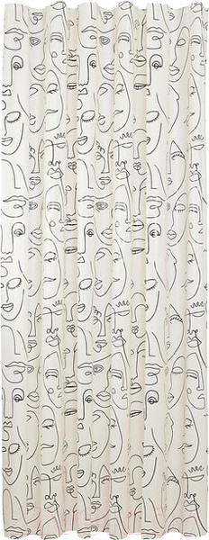 Изображение товара Шторка-занавеска для ванны Sealskin TXT Peva Mind 800146 (180x200, черный/белый)