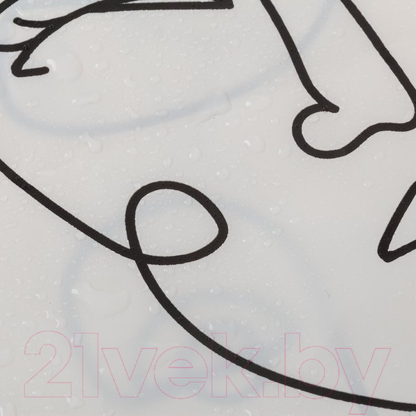 Изображение товара Шторка-занавеска для ванны Sealskin TXT Peva Mind 800146 (180x200, черный/белый)