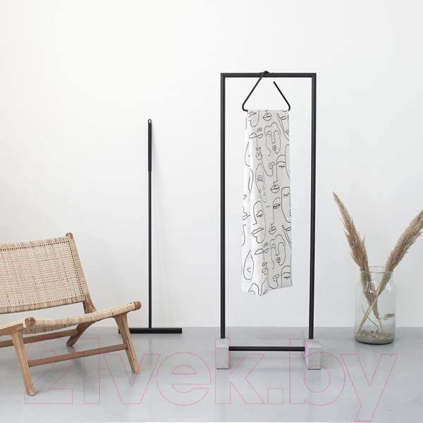 Изображение товара Шторка-занавеска для ванны Sealskin TXT Peva Mind 800146 (180x200, черный/белый)