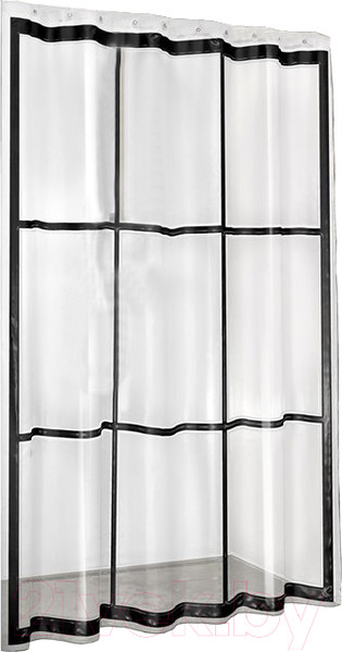 Изображение товара Шторка-занавеска для ванны Sealskin Peva Brix 210961319 (180x200, черный)