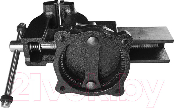 Изображение товара Тиски BERGER Чугун. поворотные с трубным зажимом и наковальней 100мм / BG1336