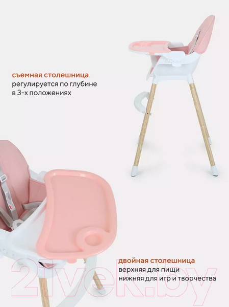 Изображение товара Стульчик для кормления MOWbaby Crispy / RH150 (розовый)