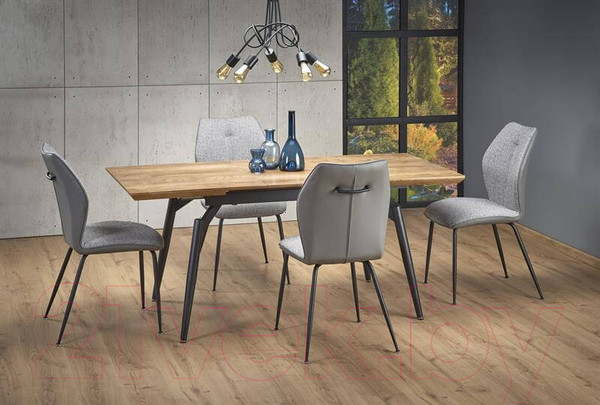 Изображение товара Обеденный стол Halmar Cambell 140-180x80x74 (дуб натуральный/черный)