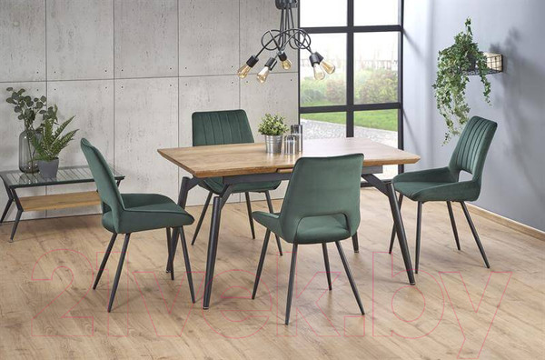 Изображение товара Обеденный стол Halmar Cambell 140-180x80x74 (дуб натуральный/черный)