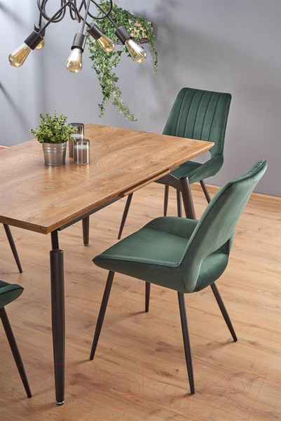 Изображение товара Обеденный стол Halmar Cambell 140-180x80x74 (дуб натуральный/черный)