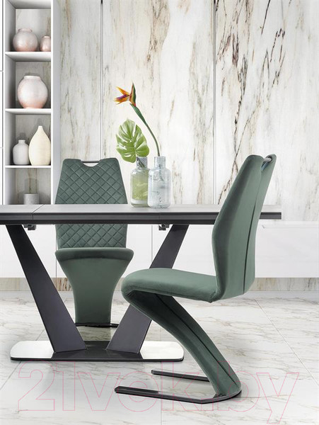 Изображение товара Обеденный стол Halmar Fangor 160-220x90x76 (темно-серый/черный)