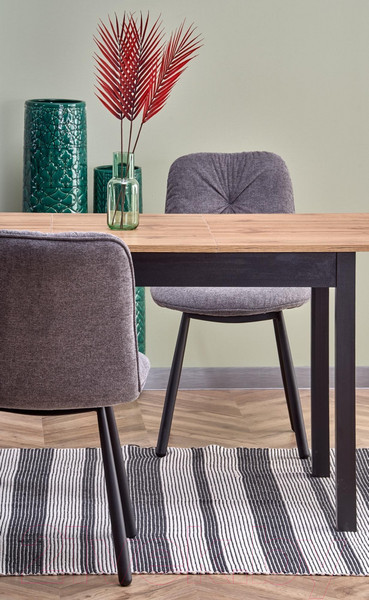 Изображение товара Обеденный стол Halmar Greg 124-168x74x75 (дуб вотан/черный)