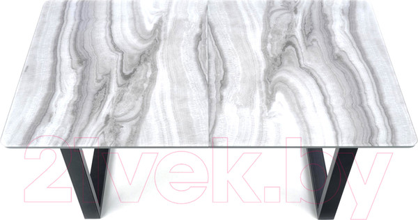 Изображение товара Обеденный стол Halmar Marley 160-200x90x76 (белый мрамор/серый/черный)