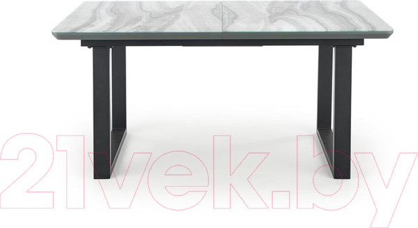 Изображение товара Обеденный стол Halmar Marley 160-200x90x76 (белый мрамор/серый/черный)