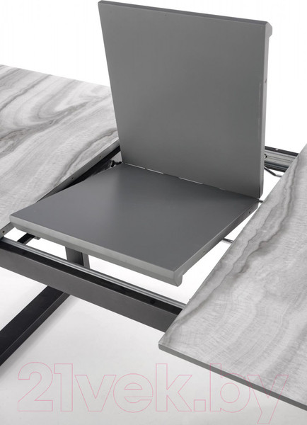 Изображение товара Обеденный стол Halmar Marley 160-200x90x76 (белый мрамор/серый/черный)