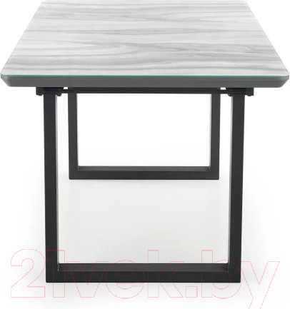 Изображение товара Обеденный стол Halmar Marley 160-200x90x76 (белый мрамор/серый/черный)