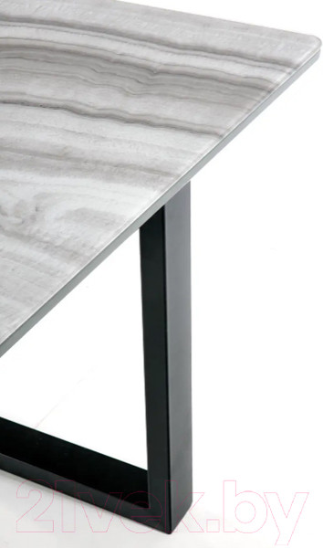 Изображение товара Обеденный стол Halmar Marley 160-200x90x76 (белый мрамор/серый/черный)