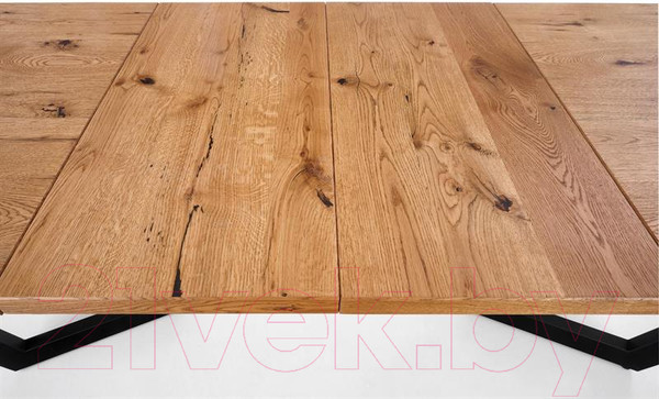 Изображение товара Обеденный стол Halmar Massive 160-250x90x77 (дуб светлый/черный)