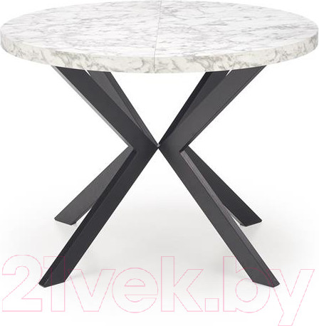 Изображение товара Обеденный стол Halmar Peroni 100-250x100x75 (белый мрамор/черный)
