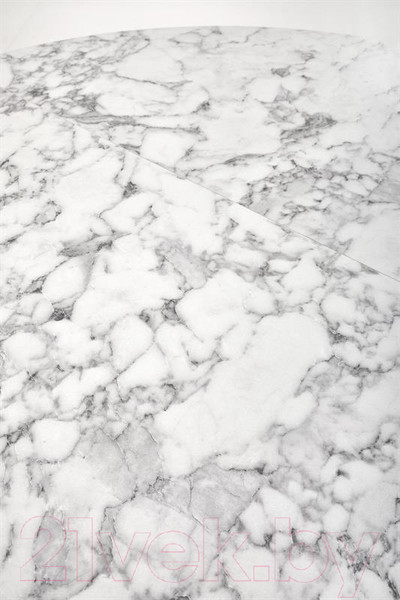 Изображение товара Обеденный стол Halmar Peroni 100-250x100x75 (белый мрамор/черный)