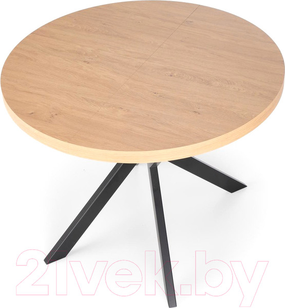 Изображение товара Обеденный стол Halmar Peroni 100-250x100x75 (дуб золото/черный)