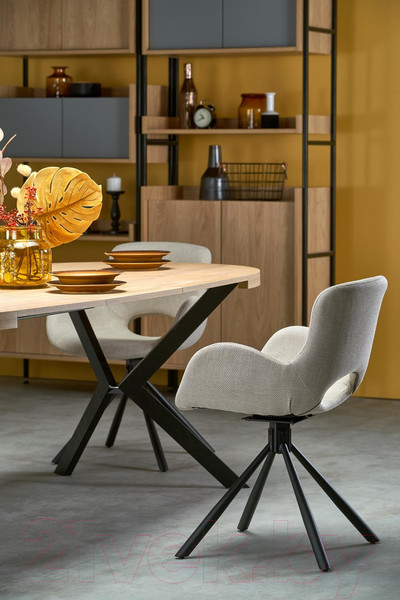 Изображение товара Обеденный стол Halmar Peroni 100-250x100x75 (дуб золото/черный)