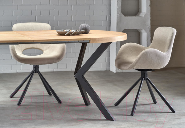 Изображение товара Обеденный стол Halmar Peroni 100-250x100x75 (дуб золото/черный)