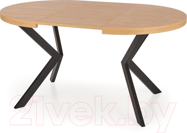 Изображение товара Обеденный стол Halmar Peroni 100-250x100x75 (дуб золото/черный)