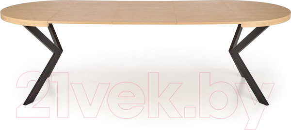 Изображение товара Обеденный стол Halmar Peroni 100-250x100x75 (дуб золото/черный)