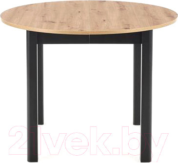 Изображение товара Обеденный стол Halmar Ringo 102-142x102x76 (дуб артизан/черный)