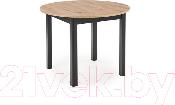 Изображение товара Обеденный стол Halmar Ringo 102-142x102x76 (дуб артизан/черный)