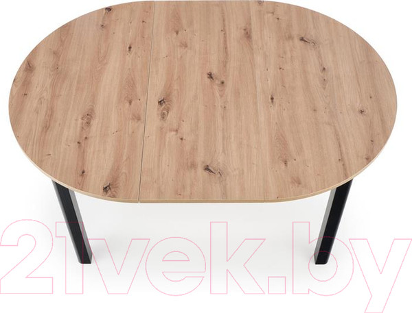 Изображение товара Обеденный стол Halmar Ringo 102-142x102x76 (дуб артизан/черный)