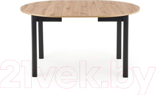 Изображение товара Обеденный стол Halmar Ringo 102-142x102x76 (дуб артизан/черный)