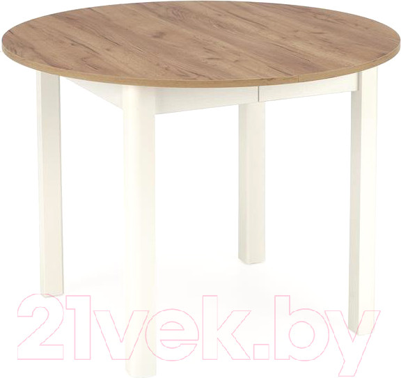 Изображение товара Обеденный стол Halmar Ringo 102-142x102x76 (дуб крафт/белый)