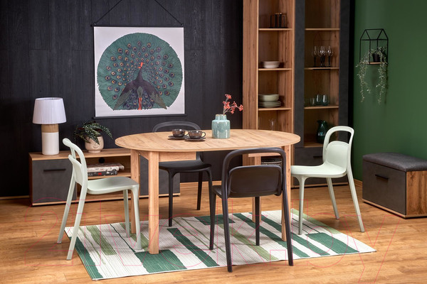 Изображение товара Обеденный стол Halmar Ringo 102-142x102x76 (дуб крафт/дуб крафт)