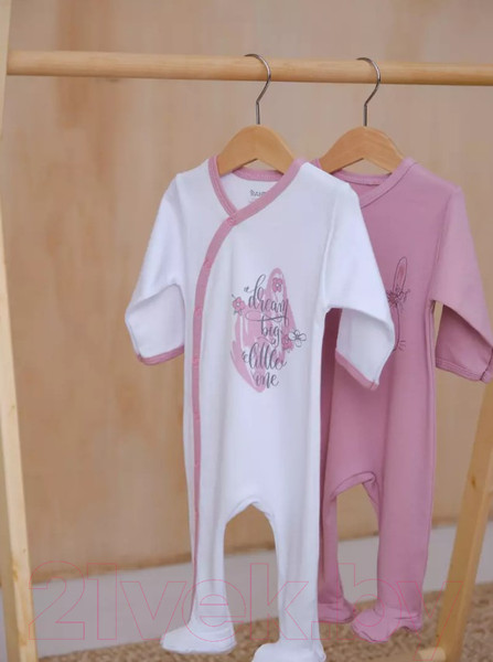 Изображение товара Набор комбинезонов для малышей Rant Big Dream (2шт, Cloud Pink, р.74)