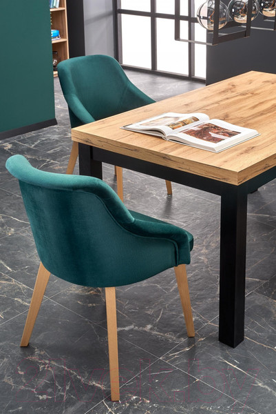 Изображение товара Обеденный стол Halmar Tiago 140-220x80x76 (дуб крафт/черный)