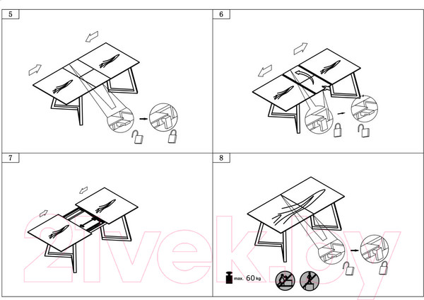 Изображение товара Обеденный стол Halmar Tiziano 160-210x90x76 (светло-серый/темно-серый)