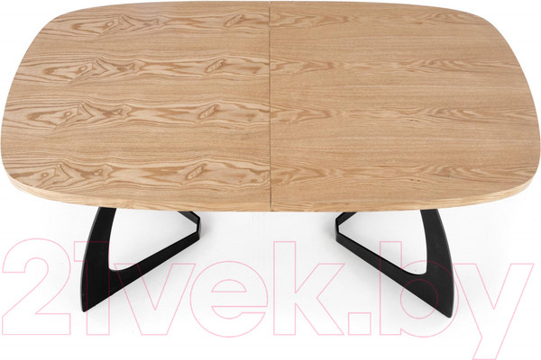 Изображение товара Обеденный стол Halmar Veldon 160-200x90x70 (дуб натуральный/черный)