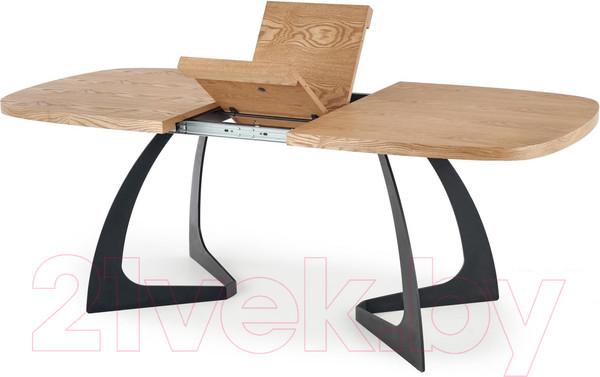 Изображение товара Обеденный стол Halmar Veldon 160-200x90x70 (дуб натуральный/черный)