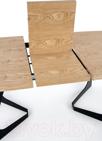 Изображение товара Обеденный стол Halmar Veldon 160-200x90x70 (дуб натуральный/черный)