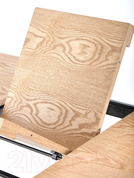 Изображение товара Обеденный стол Halmar Veldon 160-200x90x70 (дуб натуральный/черный)