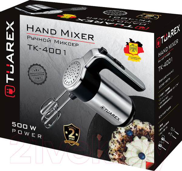 Изображение товара Миксер ручной Tuarex TK-4001 (черный/стальной)