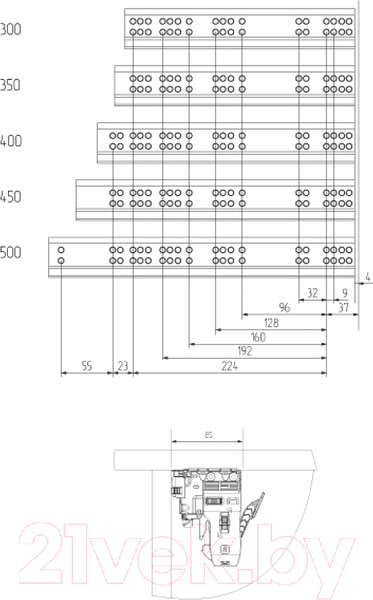Изображение товара Комплект направляющих мебельных Starfix SMF-18050