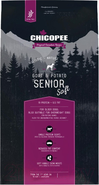 Изображение товара Полувлажный корм для собак Chicopee HNL Soft Senior коза с картофелем / 5059202 (2кг)