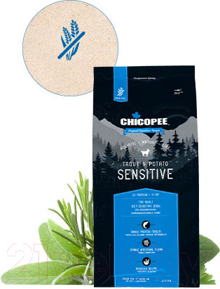 Изображение товара Сухой корм для собак Chicopee HNL Sensitive форель с картофелем / 5359302 (2кг)