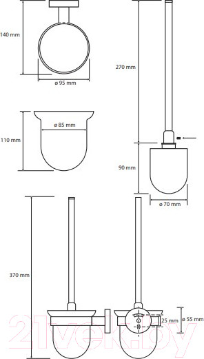 Изображение товара Ершик для унитаза Bemeta Coral 158113017 (кофе)